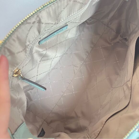 NEW | MICHAEL KORS Selma Raven Mercer Ciara Large TZ Satchel Tote Cyan Bag - Picture 13 of 15